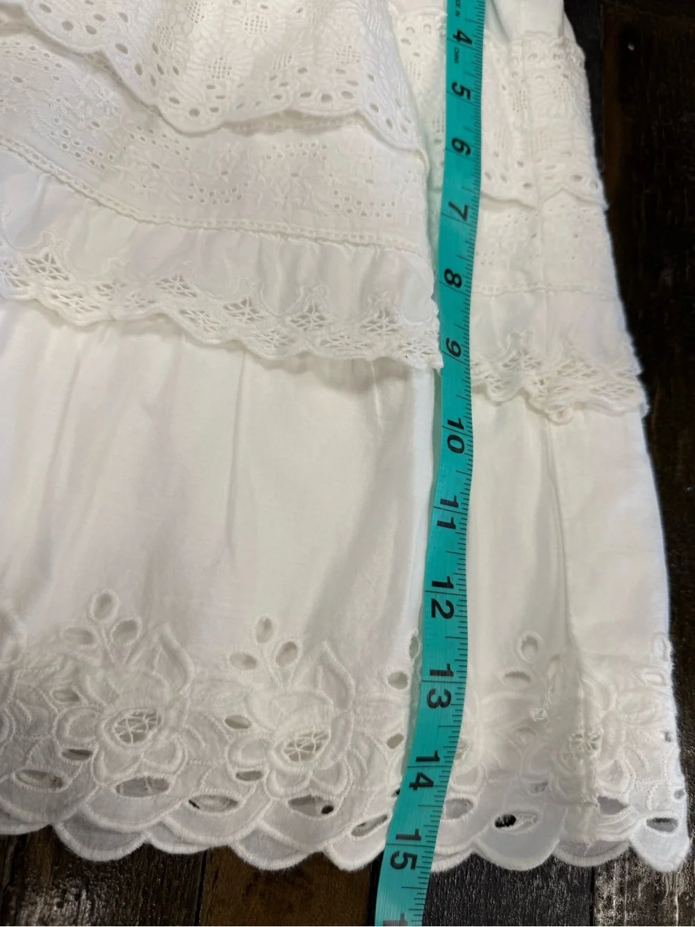 J.Crew White Eyelet Lace Mini Skirt Cottagecore Boho Cotton Size 0